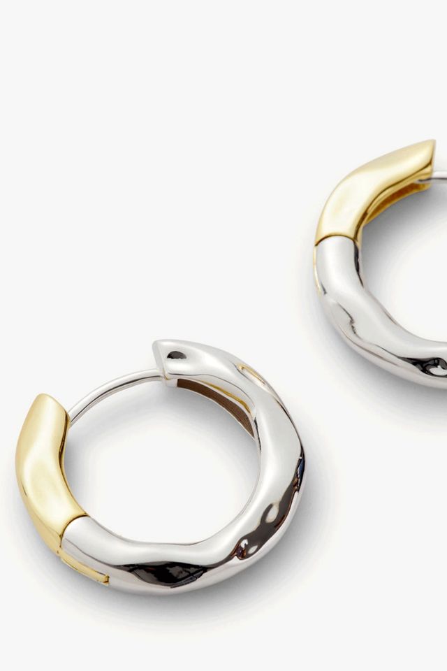 MACHETE Petite Wavy Mixed Metal Hoops #1