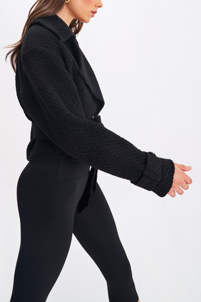 Miss Circle Dara Wool Blend Cropped Trench Coat