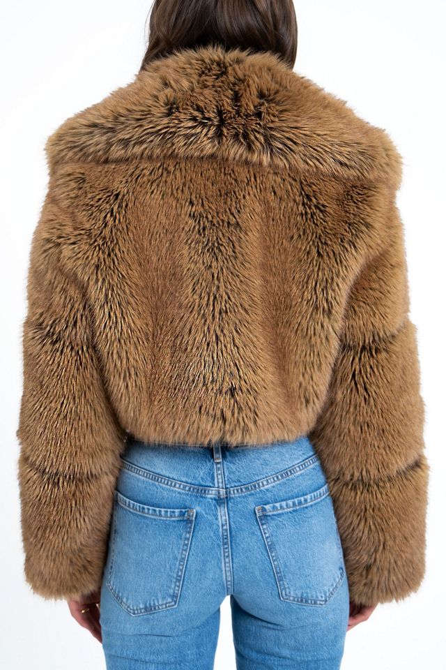 Miss Circle Yadavi Vegan Fur Cropped Jacket | Urban Outfitters
