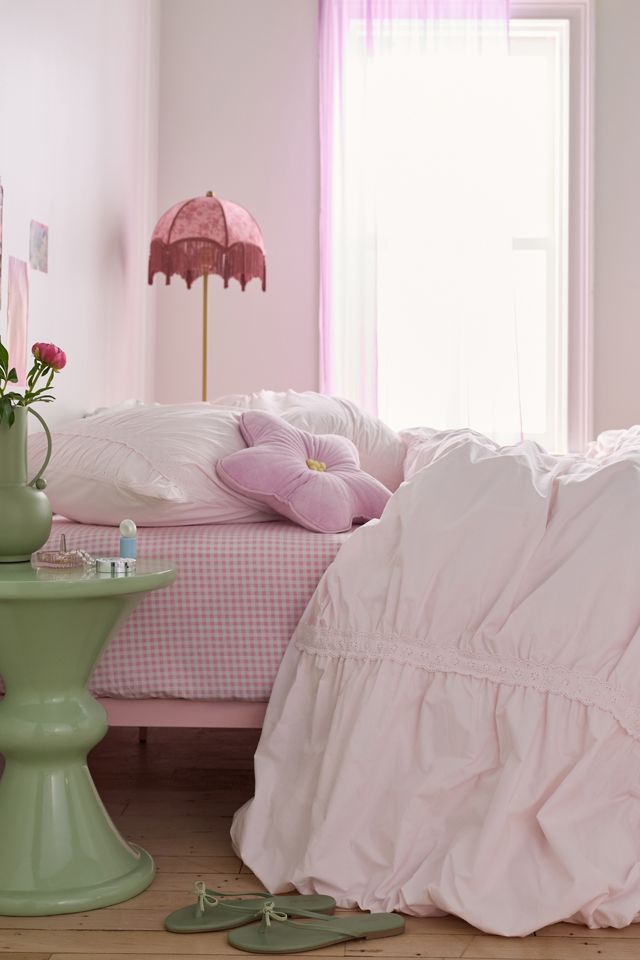 Willow Eyelet Ruched Cotton Percale Duvet Cover #1