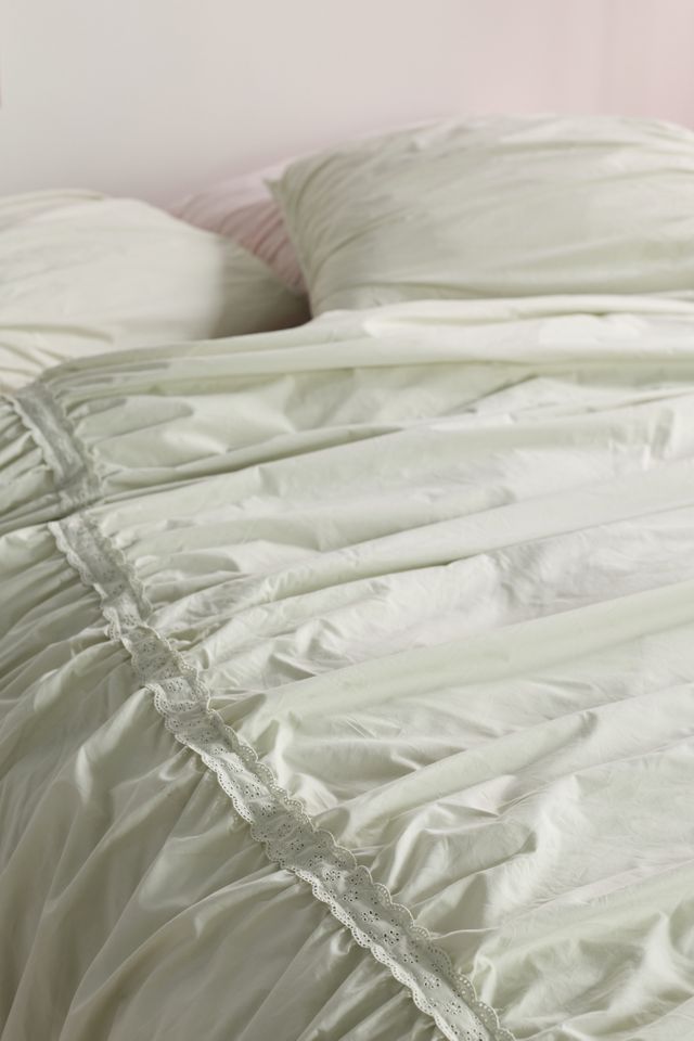 Housse de couette en percale de coton froncée à œillets Willow #2