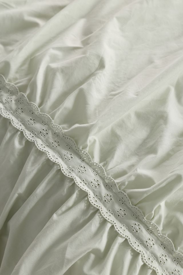 Housse de couette en percale de coton froncée à œillets Willow #3