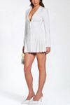 delia white blazer dress with pleated detail Miss Circle Delia White Blazer Dress by Miss Circle