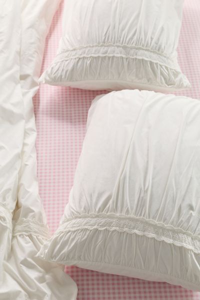 Ensemble de taies d'oreiller froncées en percale de coton à œillets Willow