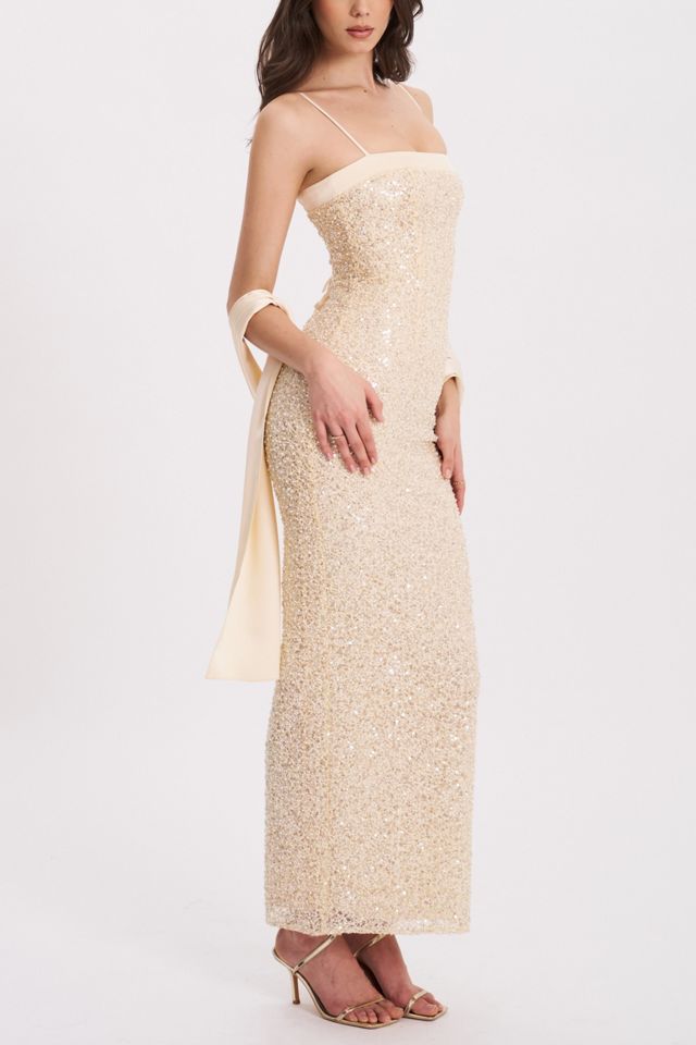 sparkly gold mermaid prom dresses Sparkly Gold Mermaid Prom Dress Long Train Crystal Wedding Party Gown –  jkprom main image 1