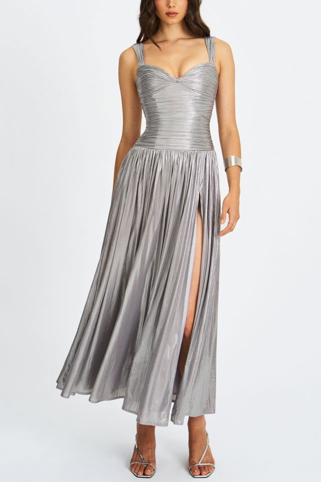 Miss Circle Palmer Glitter Drop Waist High Slit Maxi Dress | Urban  Outfitters