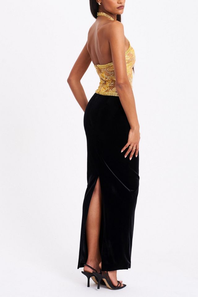 Miss Circle Gazelle Embroidered Vintage Style Maxi Dress | Urban Outfitters