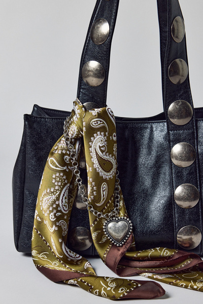 BDG Mara Studded Faux Leather Tote Bag