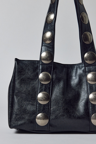 BDG Mara Studded Faux Leather Tote Bag