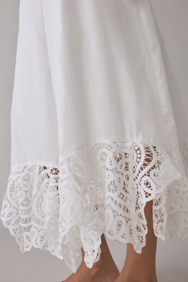 Kimchi Blue Pinky Promise Lace Trim Wide Leg Pants | Urban Outfitters