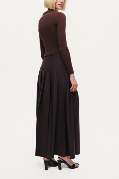 Nocturne Zip-Front Ribbed Knit Top