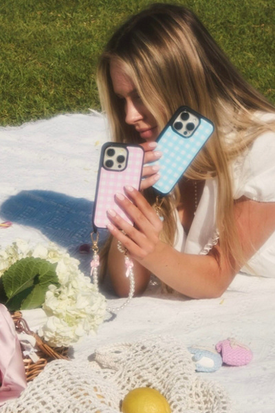 Cordée Cases Gingham Darling iPhone Case + Wristlet Set
