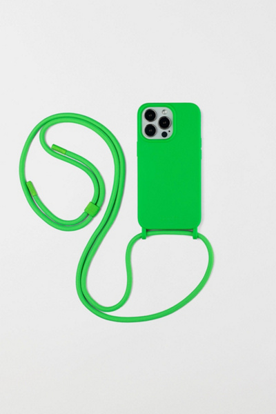Cordée Cases Cairo Iphone Case + Crossbody Strap Set In Neon Green At Urban Outfitters