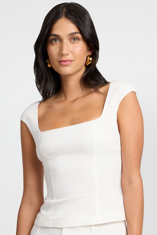 Onia Linen Peplum Top #1