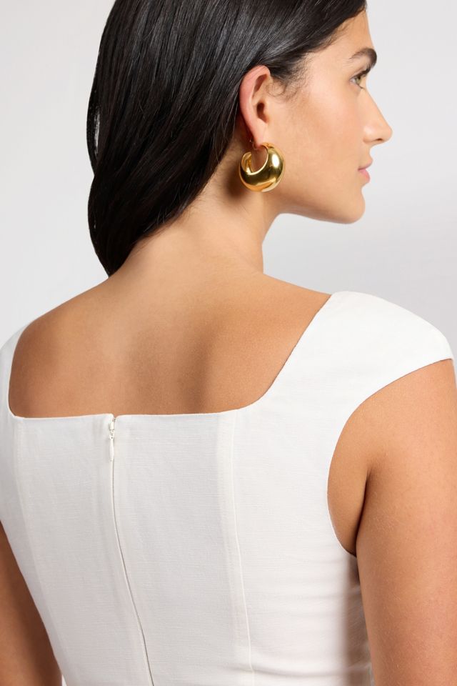 Onia Linen Peplum Top #4