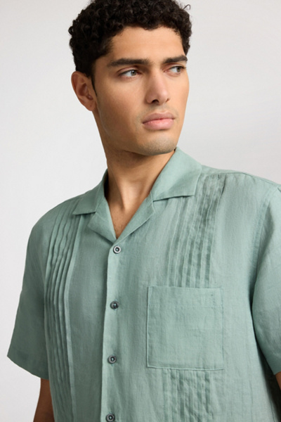 Onia Linen Pintuck Camp Shirt