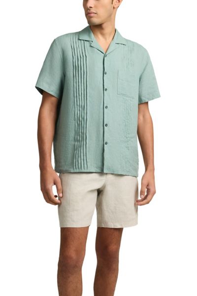 Onia Linen Pintuck Camp Shirt