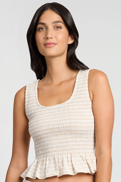 Onia Air Linen Smocked Tank