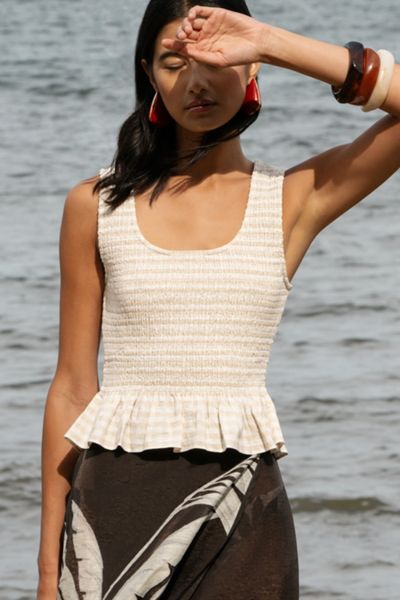 Onia Air Linen Smocked Tank