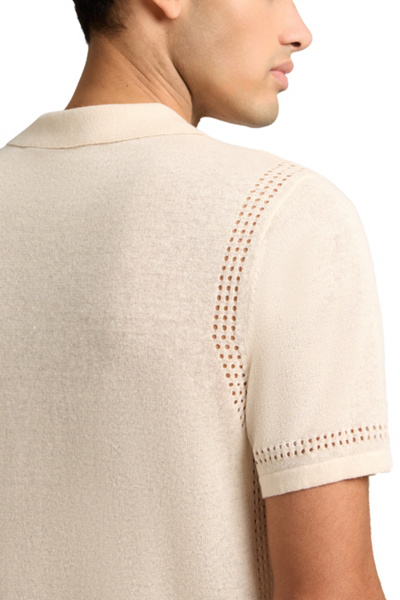 Onia Linen Knit Eyelet Camp Shirt