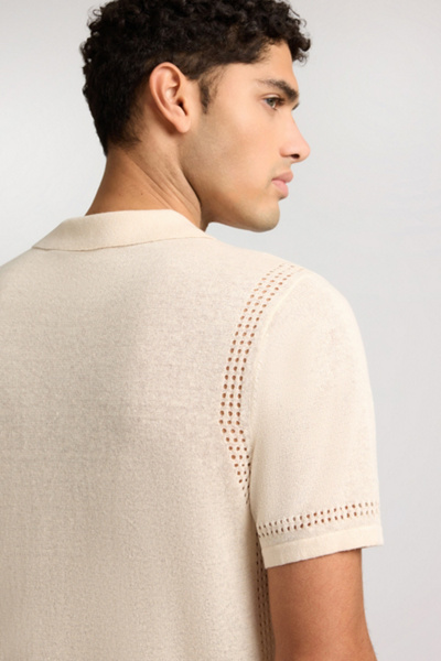 Onia Linen Knit Eyelet Camp Shirt