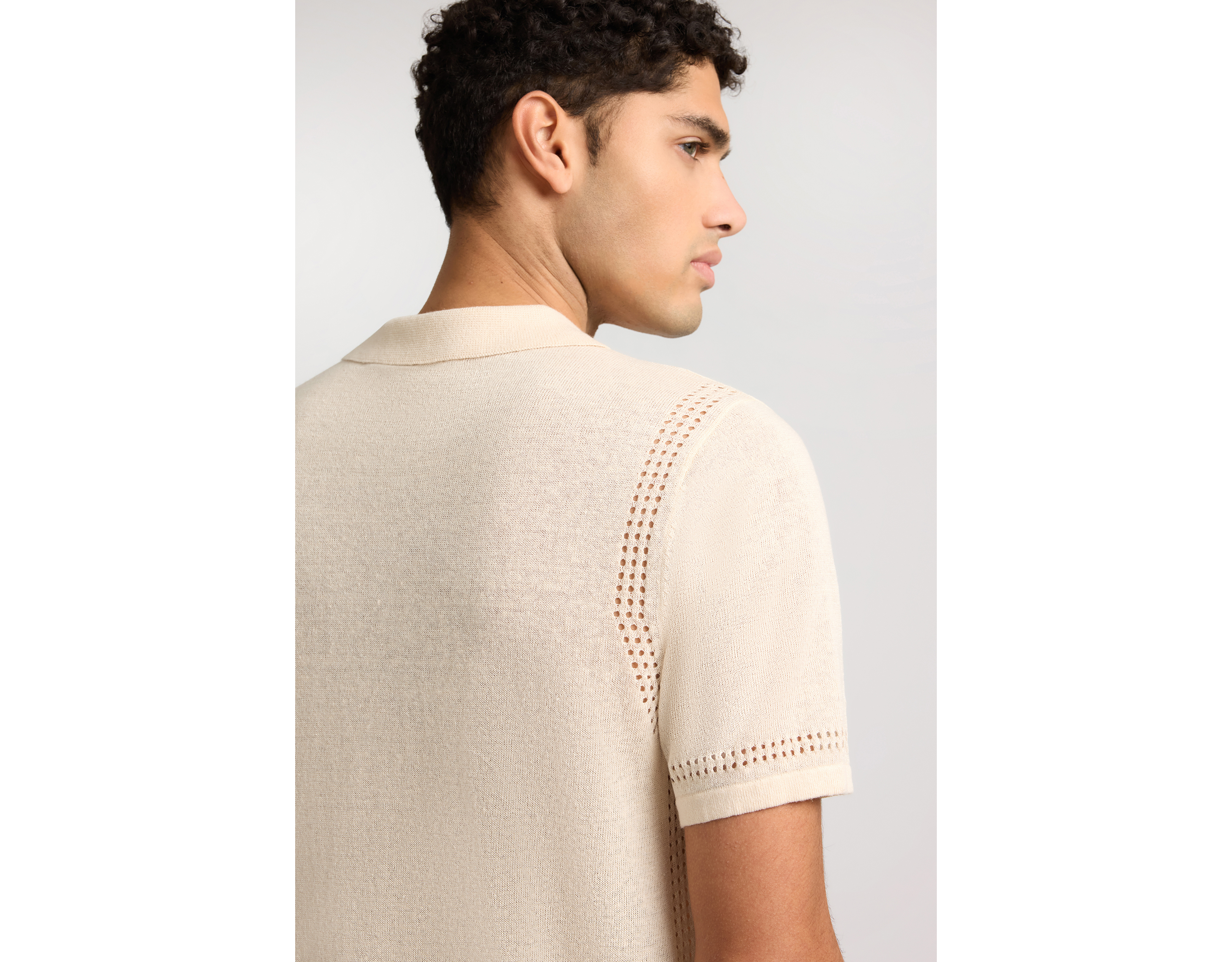 Onia Linen Knit Eyelet Camp Shirt