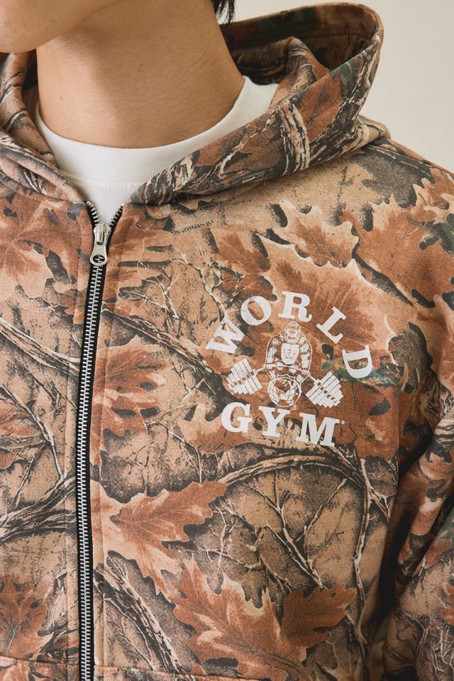 World Gym Graphic Camo Zip-Up Hoodie Sweatshirt #3