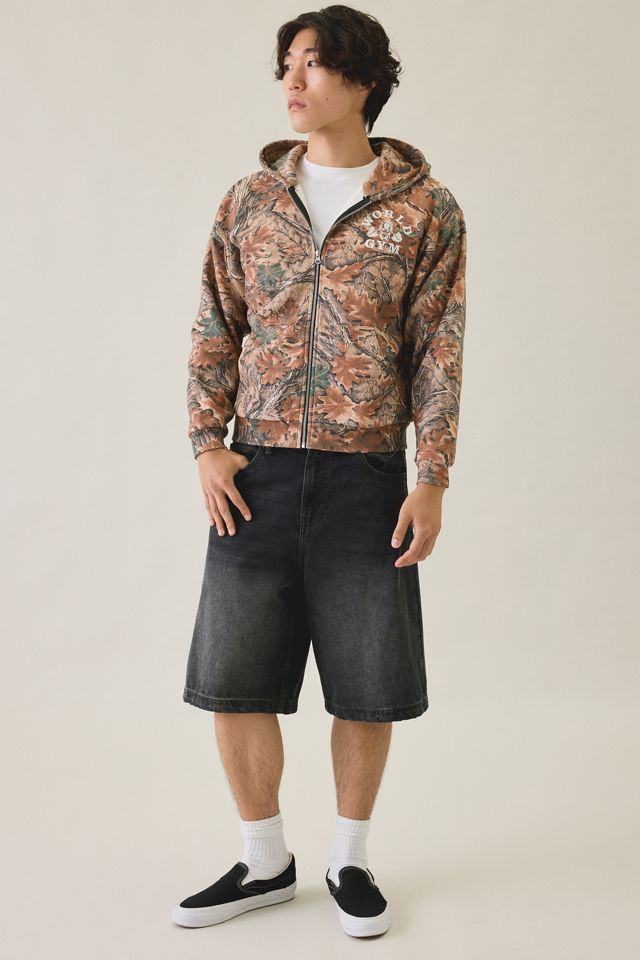 World Gym Graphic Camo Zip-Up Hoodie Sweatshirt #4