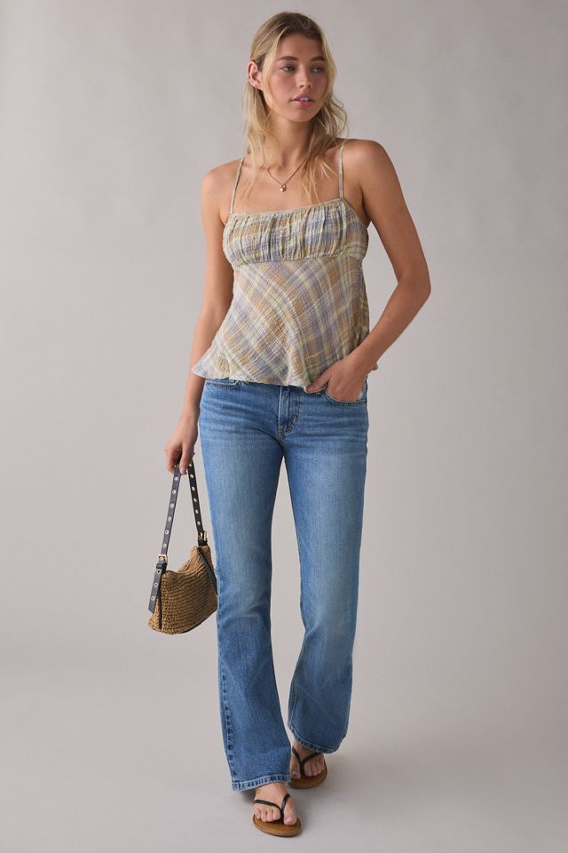 BDG Molly Plaid Ruched Babydoll Cami #2