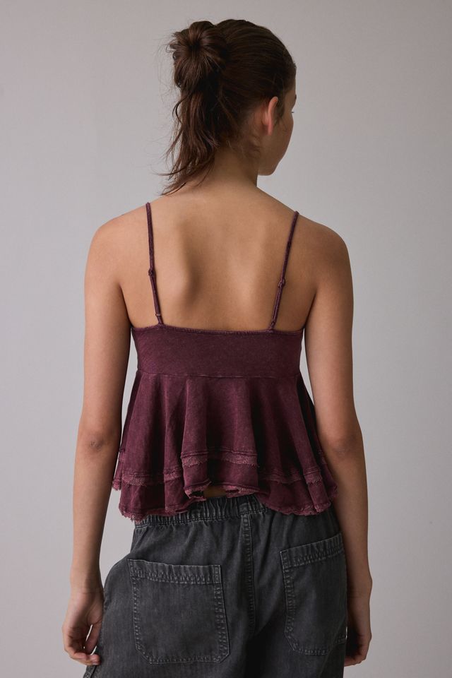 UO Luckiest One Lace Trim Babydoll Cami #2