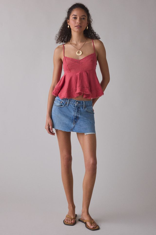 UO Luckiest One Lace Trim Babydoll Cami #2