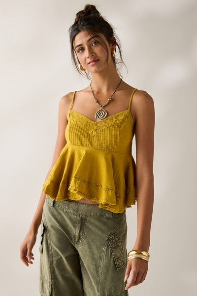 UO Luckiest One Lace Trim Babydoll Cami