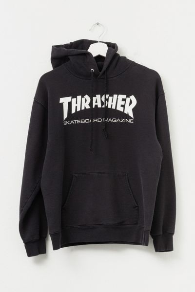 Vintage Y2K Distressed Black Thrasher Magazine Hoodie Sweatshirt