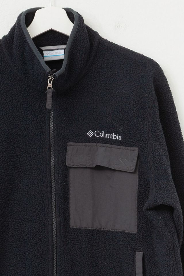 Vintage 1990s Columbia Black Zipper Fleece Velcro Pocket #1
