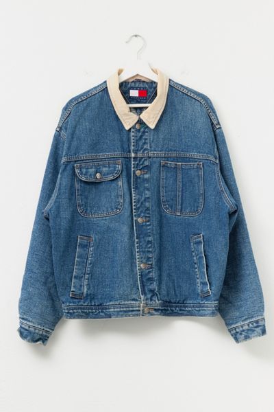Vintage 1990s Tommy Hilfiger Flannel Lined Insulated Denim Jacket