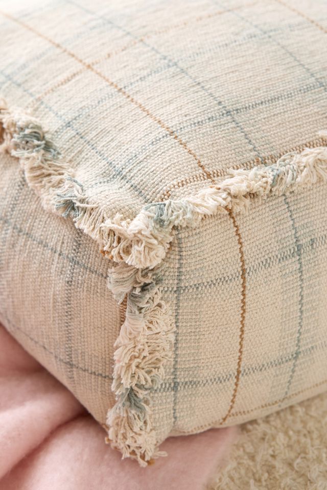 Lorena Canals Handloom Tartan Patterned Floor Pouf #2