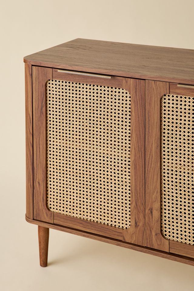 Mabel 3-Door Cane Paneled Storage Console | Urban Outfitters