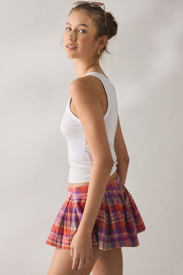 Kimchi Blue Talia Check Trapeze Pleated Shorts #2