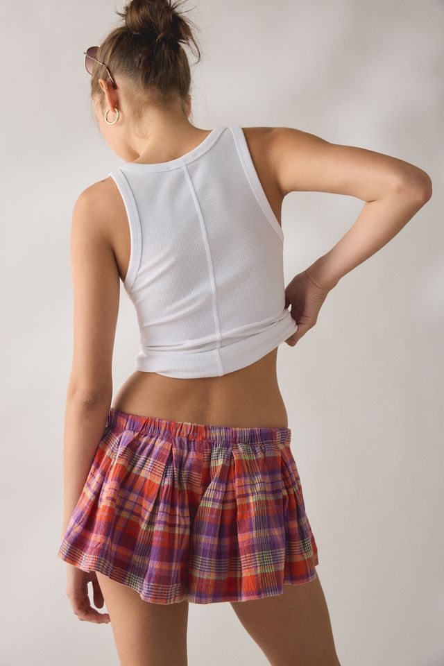 Kimchi Blue Talia Check Trapeze Pleated Shorts #3