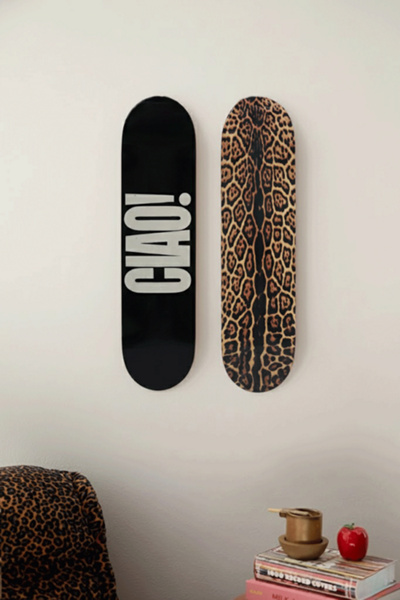 Manic Cherry Leopard Skateboard Wall Art