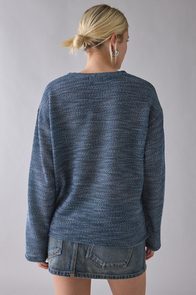 ReMADE By UO Remnants Marled Knit Drippy Sleeve Top