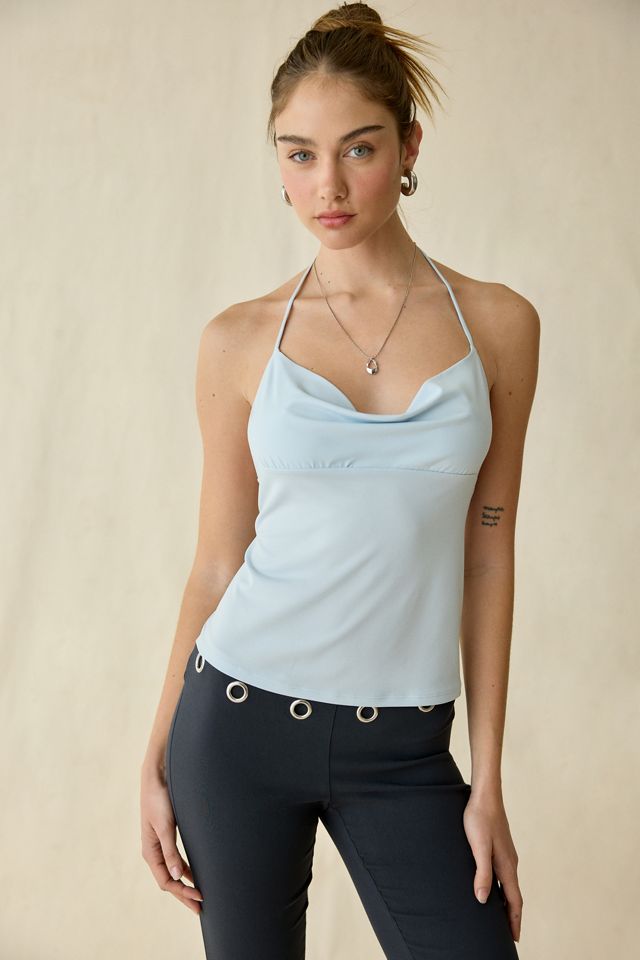 UO Mikah Tie-Back Cowl Halter Neck Top #3