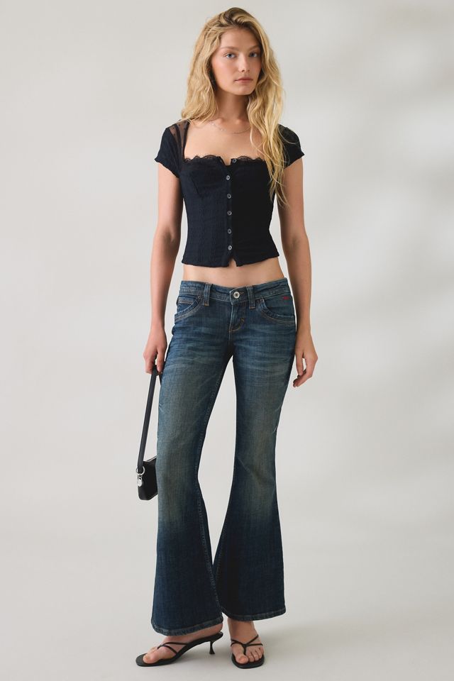 Blouse ajustée à manches courtes et encolure carrée Lights Out UO #3