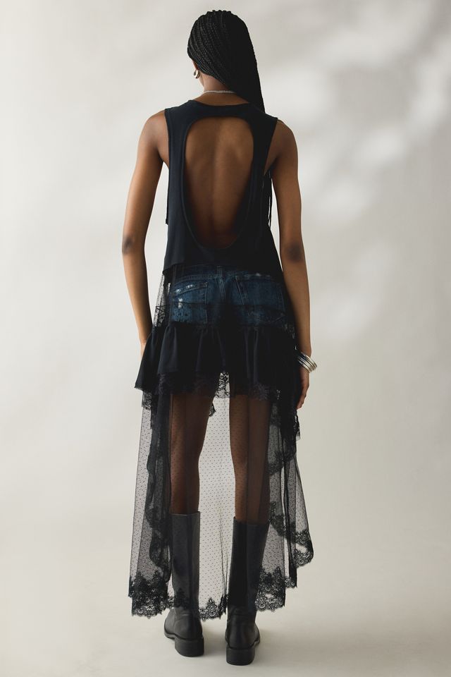 Kimchi Blue After Glow Tiered Mesh + Lace Maxi Tank Top #3
