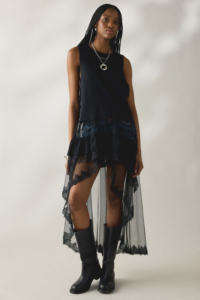 Kimchi Blue After Glow Tiered Mesh + Lace Maxi Tank Top #4