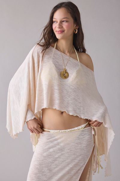 Out From Under Bella Swit Knit Cascading Off-The-Shoulder Poncho
