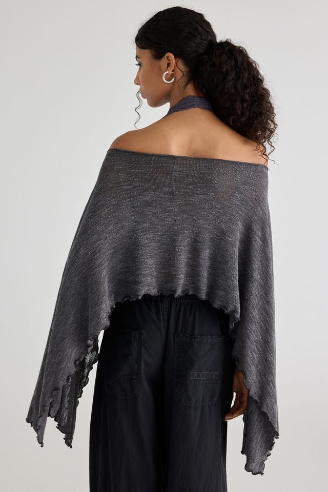 Out From Under Bella Swit Knit Cascading Off-The-Shoulder Poncho #2