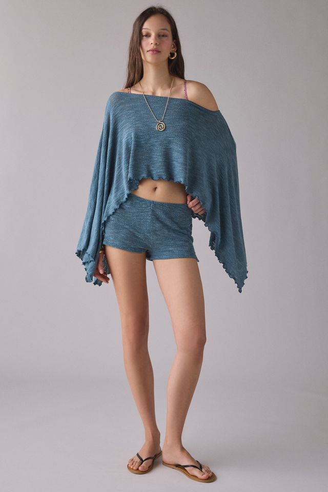 Out From Under Bella Swit Knit Cascading Off-The-Shoulder Poncho #3
