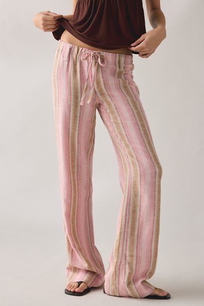 Pantalon Newport en lin à jambe droite UO