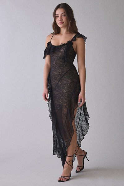 I.AM.GIA Julietta Asymmetric Ruffle Lace Maxi Dress | Urban Outfitters